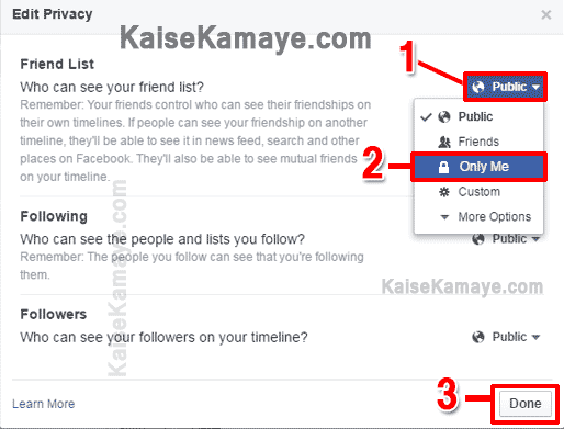 Facebook Friend List Kaise Hide Kare Hide Friend List in Hindi , How to Hide Facebook Friend List in Hindi , Facebook Friends List Privacy , FB Friends List Hide