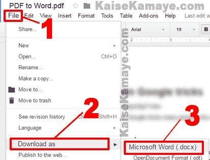 PDF File Ko Word Document Me Kaise Convert Kare PDF to Word in Hindi , How To Convert PDF to Word File in Hindi