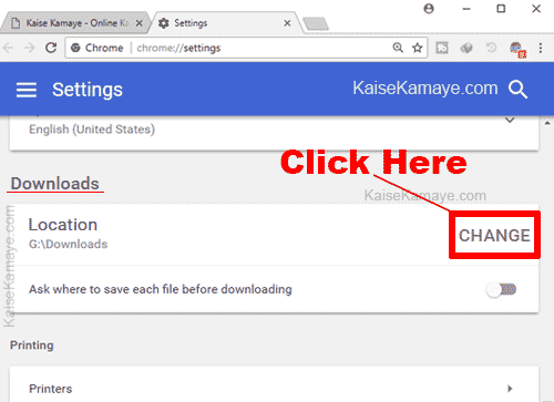 Google Chrome Browser Me Default Download Folder Kaise Change Kare, Google Chrome Me Download Location Kaise Change Kare, How To Change Google Chrome Download Location in Hindi