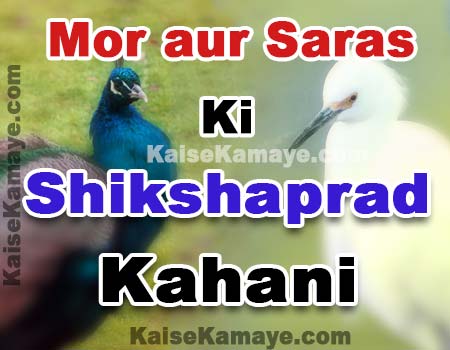Mor aur Saras Ki Kahani Moral Story in Hindi, Peacock And Crane Moral Story In Hindi, Shikshaprad Kahani