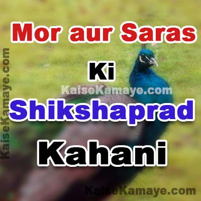 Mor aur Saras Ki Kahani Moral Story in Hindi, Peacock And Crane Moral Story In Hindi, Shikshaprad Kahani Hindi Story